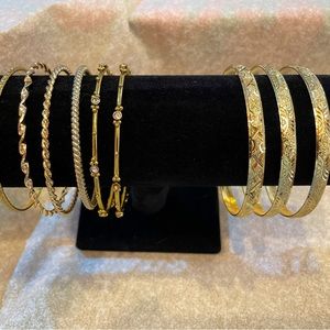 Bracelet Bangle Bundle 9 Gold Tone Bracelet